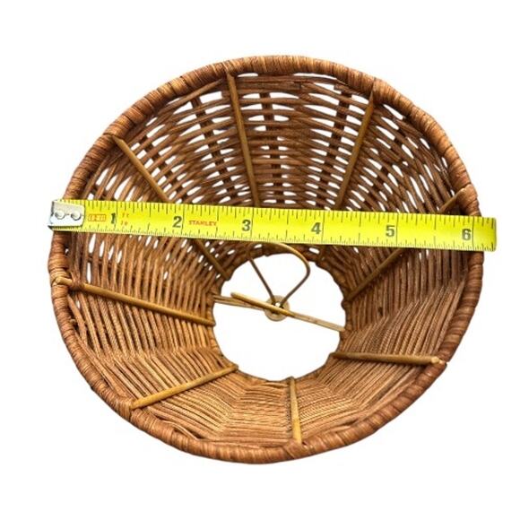 Brown Rattan Woven Chandelier Small Lamp Shades Set of 5 - Picture 10 of 10